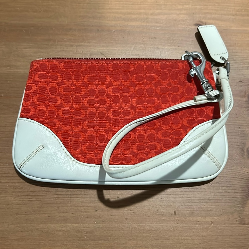 Coach Tomato Red Wristlet VGUC